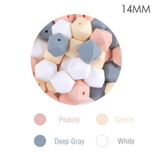 Load image into Gallery viewer, Silicone Beads BPA Free Hexagon Beads 14mm Food Grade Silicone Teether DIY Teething Beads Necklac 10pc Baby Teether Let&#39;s Make