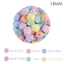 Load image into Gallery viewer, Silicone Beads BPA Free Hexagon Beads 14mm Food Grade Silicone Teether DIY Teething Beads Necklac 10pc Baby Teether Let&#39;s Make