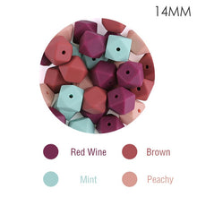 Load image into Gallery viewer, Silicone Beads BPA Free Hexagon Beads 14mm Food Grade Silicone Teether DIY Teething Beads Necklac 10pc Baby Teether Let&#39;s Make