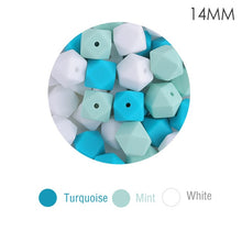 Load image into Gallery viewer, Silicone Beads BPA Free Hexagon Beads 14mm Food Grade Silicone Teether DIY Teething Beads Necklac 10pc Baby Teether Let&#39;s Make