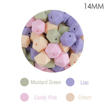Load image into Gallery viewer, Silicone Beads BPA Free Hexagon Beads 14mm Food Grade Silicone Teether DIY Teething Beads Necklac 10pc Baby Teether Let&#39;s Make