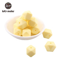 Load image into Gallery viewer, Silicone Beads BPA Free Hexagon Beads 14mm Food Grade Silicone Teether DIY Teething Beads Necklac 10pc Baby Teether Let&#39;s Make