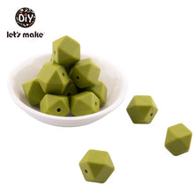 Load image into Gallery viewer, Silicone Beads BPA Free Hexagon Beads 14mm Food Grade Silicone Teether DIY Teething Beads Necklac 10pc Baby Teether Let&#39;s Make