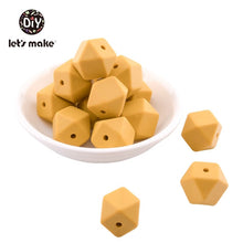 Load image into Gallery viewer, Silicone Beads BPA Free Hexagon Beads 14mm Food Grade Silicone Teether DIY Teething Beads Necklac 10pc Baby Teether Let&#39;s Make