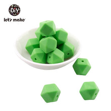 Load image into Gallery viewer, Silicone Beads BPA Free Hexagon Beads 14mm Food Grade Silicone Teether DIY Teething Beads Necklac 10pc Baby Teether Let&#39;s Make