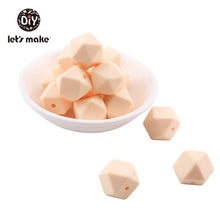 Load image into Gallery viewer, Silicone Beads BPA Free Hexagon Beads 14mm Food Grade Silicone Teether DIY Teething Beads Necklac 10pc Baby Teether Let&#39;s Make