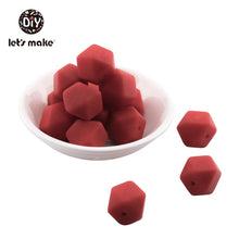Load image into Gallery viewer, Silicone Beads BPA Free Hexagon Beads 14mm Food Grade Silicone Teether DIY Teething Beads Necklac 10pc Baby Teether Let&#39;s Make