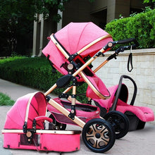 Load image into Gallery viewer, High Landscape Baby Stroller 3 in 1 Hot Mom Baby Stroller Luxury Travel Pram Carriage Basket Baby Car seat and Stroller