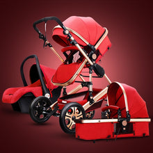 Load image into Gallery viewer, High Landscape Baby Stroller 3 in 1 Hot Mom Baby Stroller Luxury Travel Pram Carriage Basket Baby Car seat and Stroller