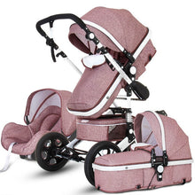 Load image into Gallery viewer, High Landscape Baby Stroller 3 in 1 Hot Mom Baby Stroller Luxury Travel Pram Carriage Basket Baby Car seat and Stroller