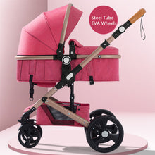 Load image into Gallery viewer, High Landscape Baby Stroller 3 in 1 Hot Mom Baby Stroller Luxury Travel Pram Carriage Basket Baby Car seat and Stroller