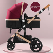 Load image into Gallery viewer, High Landscape Baby Stroller 3 in 1 Hot Mom Baby Stroller Luxury Travel Pram Carriage Basket Baby Car seat and Stroller