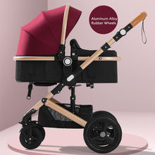 Load image into Gallery viewer, High Landscape Baby Stroller 3 in 1 Hot Mom Baby Stroller Luxury Travel Pram Carriage Basket Baby Car seat and Stroller