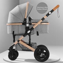 Load image into Gallery viewer, High Landscape Baby Stroller 3 in 1 Hot Mom Baby Stroller Luxury Travel Pram Carriage Basket Baby Car seat and Stroller