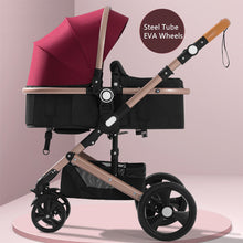 Load image into Gallery viewer, High Landscape Baby Stroller 3 in 1 Hot Mom Baby Stroller Luxury Travel Pram Carriage Basket Baby Car seat and Stroller