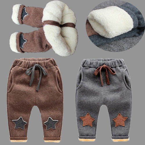 BibiCola boys pants new winter kids thicken pants children boy casual warm cashmere velvet trousers for baby boys leggings
