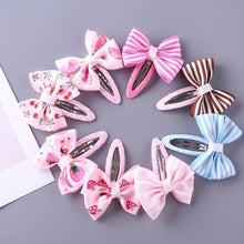 Load image into Gallery viewer, idecherry 8 Pcs Baby Hair Clips Striped Bowknot Children Hairgrips Headwear Fashion Baby Hair Accessories Girls Hairpins