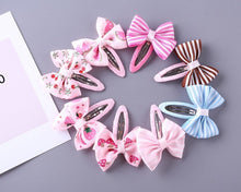 Load image into Gallery viewer, idecherry 8 Pcs Baby Hair Clips Striped Bowknot Children Hairgrips Headwear Fashion Baby Hair Accessories Girls Hairpins